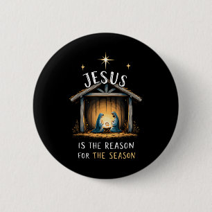 Macaron Rond 5 Cm Jésus Est La Raison De La Saison De Noël Xmas