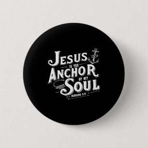 Macaron Rond 5 Cm Jésus est l'ancre de mon âme Hébreux 6_19 Bible