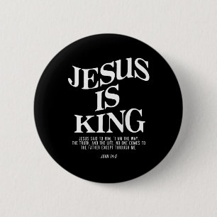 Macaron Rond 5 Cm Jésus Est Le Roi Jean Bible Verse Chrétien Religie