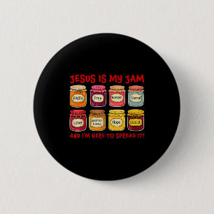 Macaron Rond 5 Cm Jésus est ma jam et je suis là pour répandre le bi