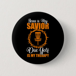 Macaron Rond 5 Cm Jésus Est Mon Sauveur Disc Golf Thérapie Disque Go