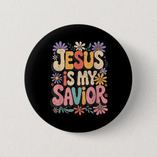 Macaron Rond 5 Cm Jésus Est Mon Sauveur Mon Dieu Mon Roi Mon Seigneu