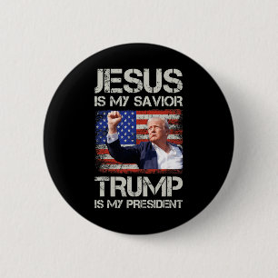 Macaron Rond 5 Cm Jésus Est Mon Sauveur Trump Est Mon Président Amér