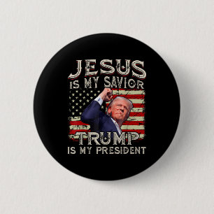 Macaron Rond 5 Cm Jésus Est Mon Sauveur Trump Est Mon Président Amér