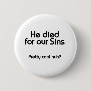 Macaron Rond 5 Cm Jésus est mort pour nos péchés chrétiens