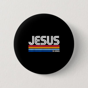 Macaron Rond 5 Cm Jésus Est Roi Croix Chrétienne Dieu Foi Bible Reli