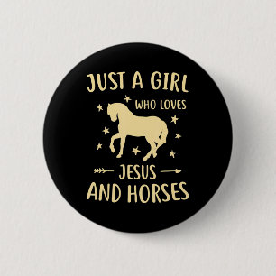 Macaron Rond 5 Cm Jésus Et Chevaux Cadeaux Cheval Pour Filles Femmes