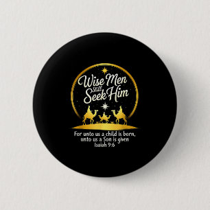 Macaron Rond 5 Cm Jésus Foi 3 Rois Vintage Sages Cherchent Encore Hi