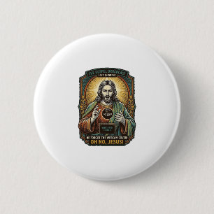 Macaron Rond 5 Cm Jésus Fond noir Couverture de webcam oubliée Virtu