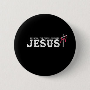 Macaron Rond 5 Cm Jésus - La Voie La Vérité La Vie