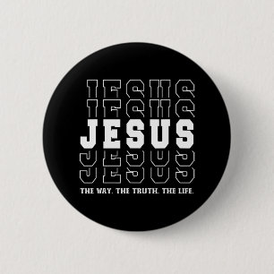 Macaron Rond 5 Cm Jésus Le chemin de la vérité et de la vie