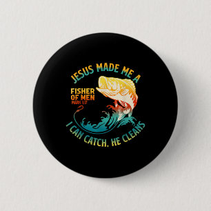 Macaron Rond 5 Cm Jésus M'A Fait Une Bible Fisher Verse Mark 1_17 Po