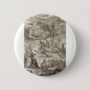 Macaron Rond 5 Cm Jésus marchant sur l'eau