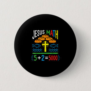 Macaron Rond 5 Cm Jésus maths 2 poissons 5 pains nourrit les 5000 bi