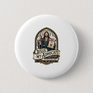 Macaron Rond 5 Cm Jésus Mon Avocat Jésus Avocat du Tribunal Christi