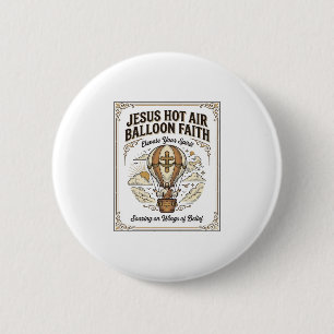 Macaron Rond 5 Cm Jésus Montgolfière Foi Jésus Montgolfière 