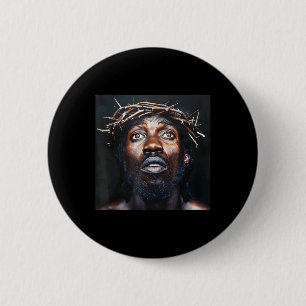 Macaron Rond 5 Cm Jésus Noir, Christianisme, Église, Christ, Jésus _