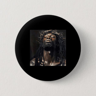 Macaron Rond 5 Cm Jésus Noir, Christianisme, Église, Christ, Jésus _