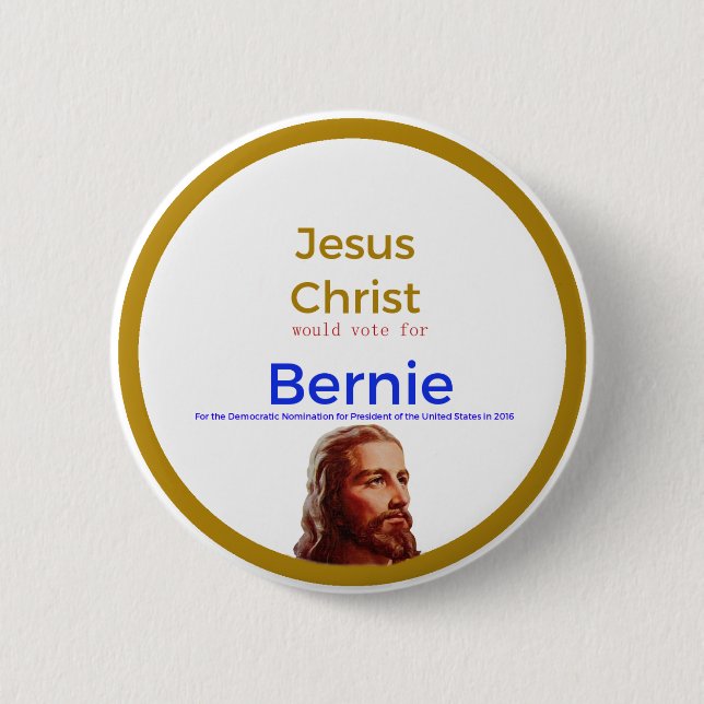 Macaron Rond 5 Cm Jésus pour Bernie (Devant)