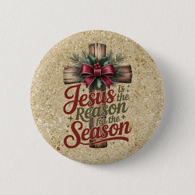 Macaron Rond 5 Cm Jesus Reason Season Button (Devant)