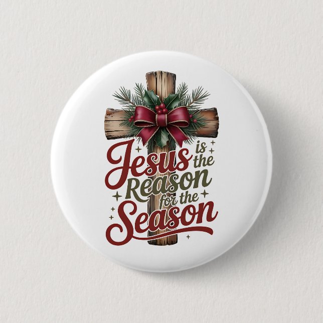 Macaron Rond 5 Cm Jesus Reason Season Button (Devant)