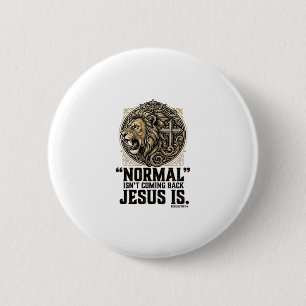 Macaron Rond 5 Cm Jésus Revient Croix Lion Chemise Chrétienne