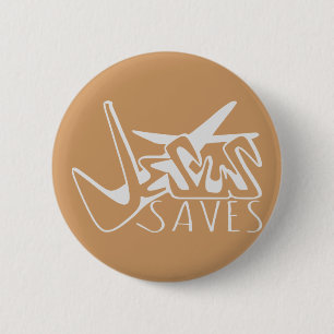 MACARON ROND 5 CM JÉSUS SAUVE GRAFFITI