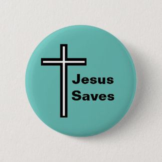 Macaron Rond 5 Cm Jésus Saves Cross Christian Button