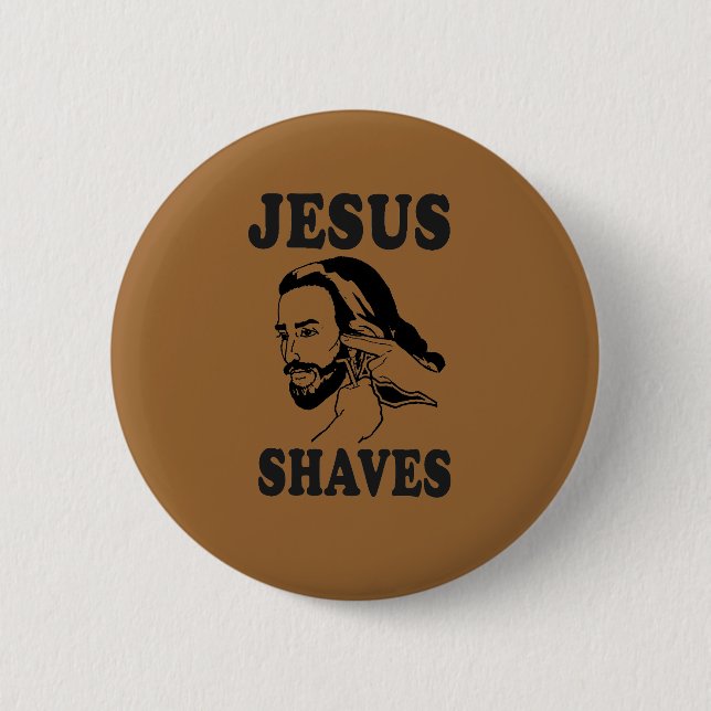 MACARON ROND 5 CM JESUS SHAVES (Devant)