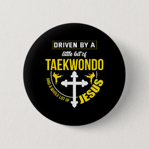 Macaron Rond 5 Cm Jésus Taekwondo drôle Arts Martiaux Chrétien