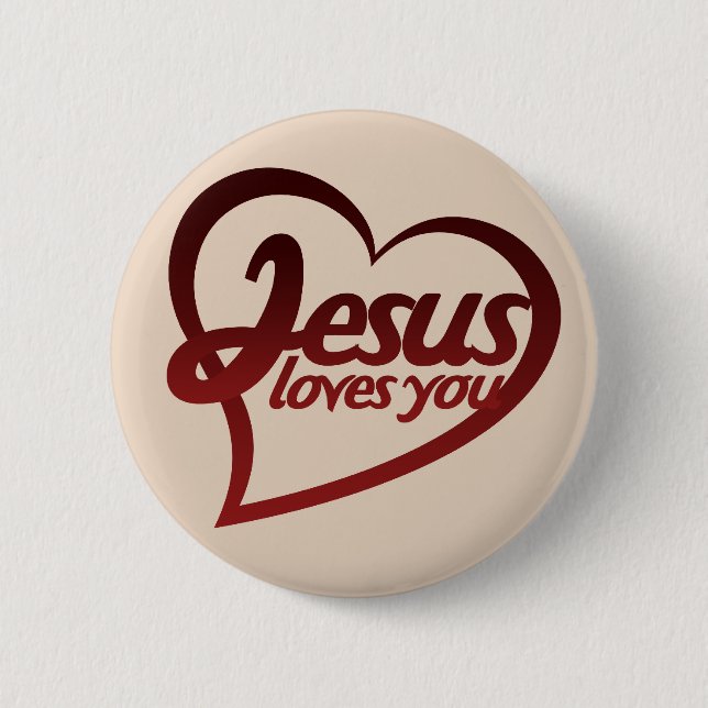 Macaron Rond 5 Cm Jésus t'aime (Devant)