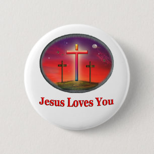 Macaron Rond 5 Cm jésus t'aime