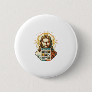 Macaron Rond 5 Cm Jésus Vérification de Captcha Endless Feux de Circ