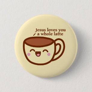 Macaron Rond 5 Cm Jésus vous aime un insigne entier de goupille de