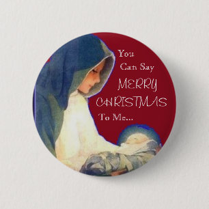 Macaron Rond 5 Cm Jésus, vous, pouvez dire, JOYEUX, NOËL, à moi