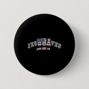 Macaron Rond 5 Cm Jesussaves Jesusaves Usa Drapeau Américain Patriot