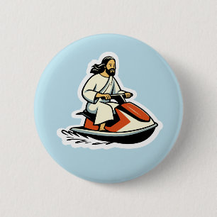 Macaron Rond 5 Cm Jet-ski Jesus