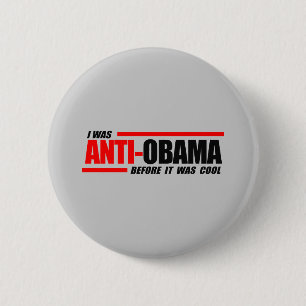 Macaron Rond 5 Cm J'étais Anti-Obama avant qu'il ait fait frais