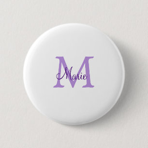 Macaron Rond 5 Cm jeté simple minimal ajouter nom monogramme rose ro