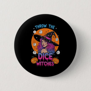 Macaron Rond 5 Cm Jeter Les Sorcières Dice Bunco Party Funny Hallowe
