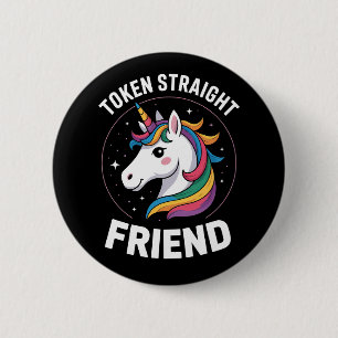Macaron Rond 5 Cm Jeton Ami Droit Licorne Gay Fierté LGBTQ Allié