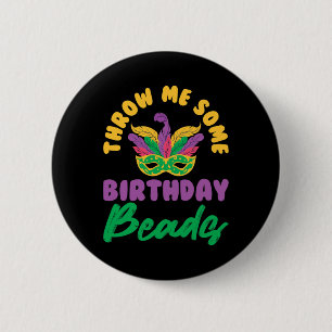Macaron Rond 5 Cm Jette-moi des perles d'anniversaire Masque Mardi G