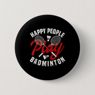 Macaron Rond 5 Cm Jeu de Badminton entraîneur Happy Shuttle Badminto