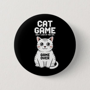 Macaron Rond 5 Cm Jeu de chat Ne regardez pas le chat trop drôle