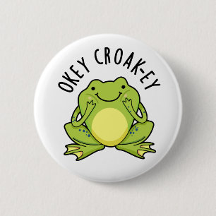 Macaron Rond 5 Cm Jeu de grenouille de l'oeuf Croak-ey drôle