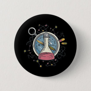 Macaron Rond 5 Cm Jeu de mots drôle de chimie scientifique