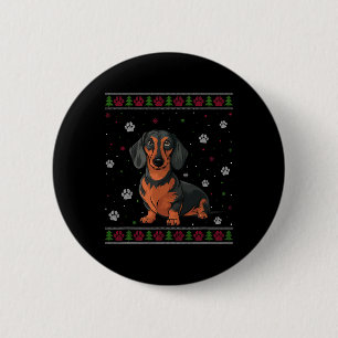 Macaron Rond 5 Cm Jeu de Noël Dachshund Jeu de Noël Fête animal chie