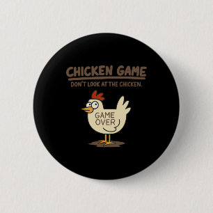 Macaron Rond 5 Cm Jeu de poulet drôle Ne regardez pas le poulet Meme