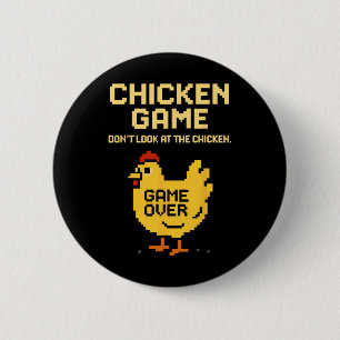 Macaron Rond 5 Cm Jeu de poulet Ne regardez pas le poulet Drôle de p