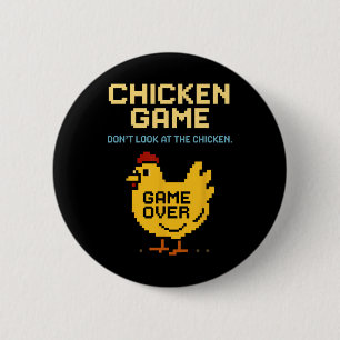 Macaron Rond 5 Cm Jeu de poulet Ne regardez pas le poulet Drôle de p